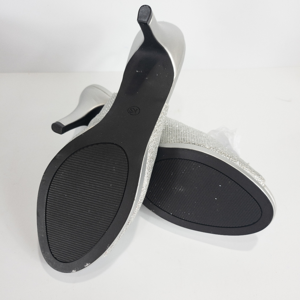 Karen Scott Breena Slingback Peep-toe Pumps Silver -10 - Picture 7 of 7